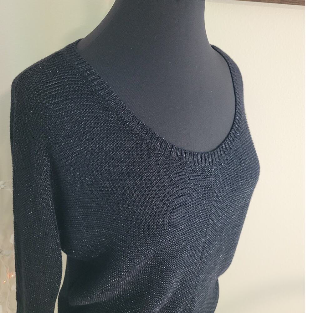 Iris Singer Metallic Dolman Sweater S Goth Retro Night Out Shimmer